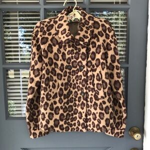 Rebecca Taylor Leopard Cheetah Print Wool Blend Peacoat Jacket New NWT Size 4